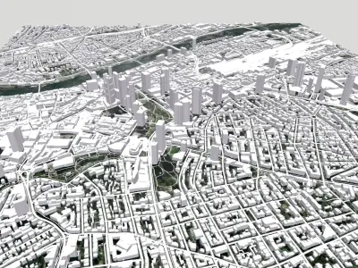 Cityscape Frankfurt am Main Germany 3D model