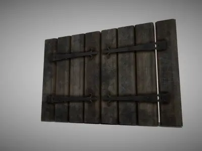 Medieval Window Shutter Low-poly 3D model