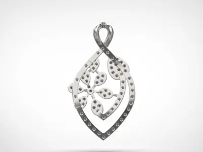 PE17 Classic Solitaire Pendant half ct CAD STL 18K  3g 3D print model