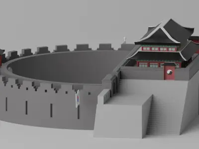 KOREA Suwon Hwaseong Fortress Castle 3D model