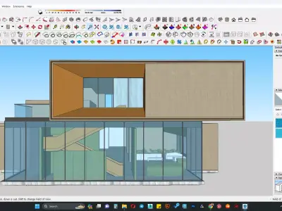 Modern office building with interior detail 3D model