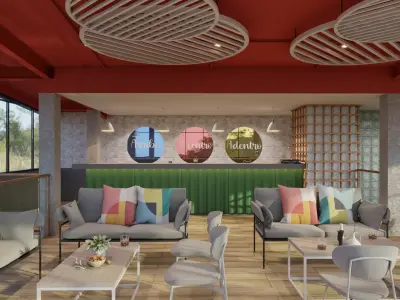 Colorful modern bar 3D model 3D model