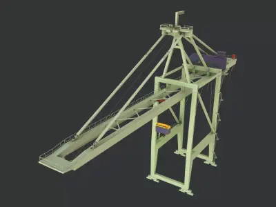 PBR Quayside Container Crane Version 1-  Green Light Low-poly 3D model