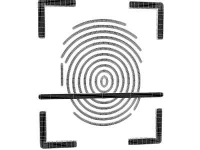 Fingerprint Recognition Icon v1 002 Free low-poly 3D model