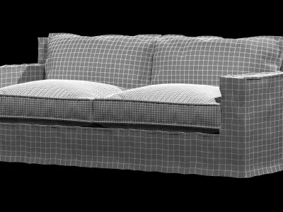 restoration hardware beige capri slipcovered sofa 3D model