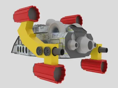 Space - A Spaceship Low-poly 3D model