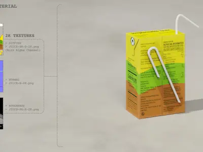 Lemon Tea Drink 250ml Low-poly 3D model