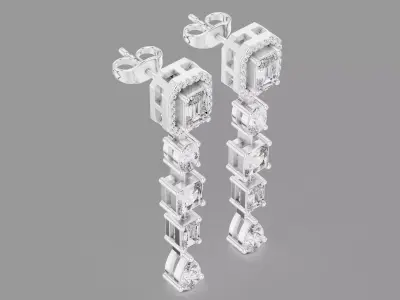 Diamond Earrings  3D print model