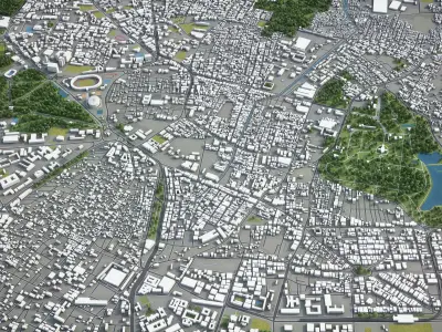 Bangalore - 3D City Model Low-poly 3D model