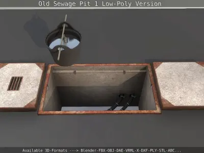 Old Sewage Pit 1 Low-Poly Version Low-poly 3D model