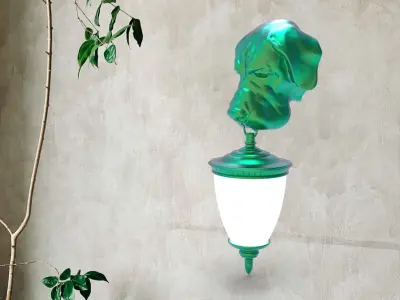 Dog Head Wall Lamp 3D print model order