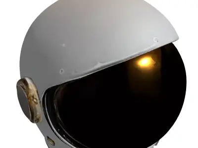 Worn Astronaut Helmet PBR Model Low-poly 3D model