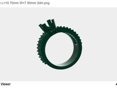 Men Ring With Oval Cut Center stone 3D print model