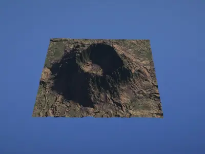 Landscape Environment Volcano Snow 32 Low-poly 3D model