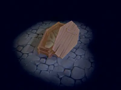 Stylized Coffin Low-poly 3D model