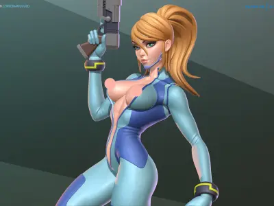 Samus Aran Zero Suit SFW and NSFW Figurine 3D Print Model STL 3D print model