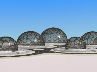 Hexagon dome park 3D model
