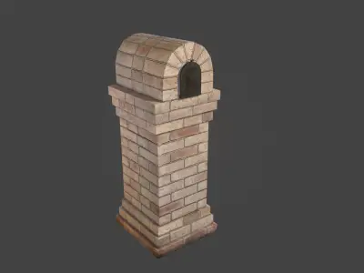 Brick Mailbox Low-poly 3D model