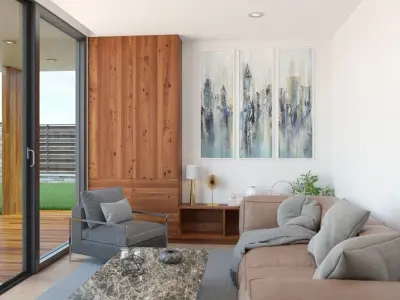 Modern Interior Exterior Courtyard House 3D model