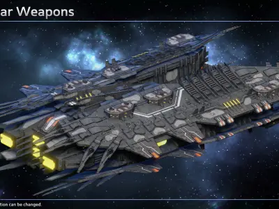 Spaceship Progenitor Carrier Low-poly 3D model