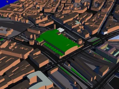 Hamburg 20x20km 3D City Map 3D model