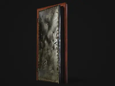 Old door Low-poly 3D model