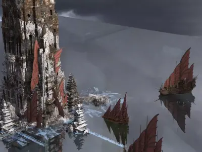 fortress structures pirate City Kit bash 3D model