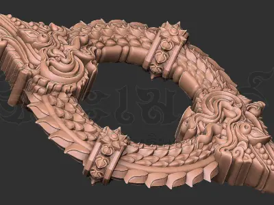 NaGa Round Ring 3D print model