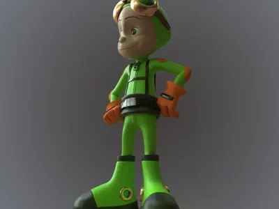 Space Boy Low-poly 3D model