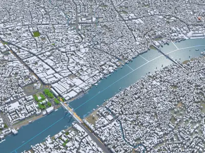 Palembang South Sumatra Indonesia 30km Low-poly 3D model