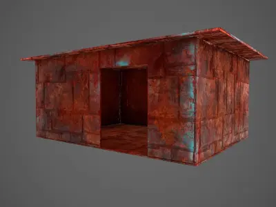 rusty shed Low-poly 3D model