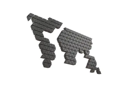 Earth Map Triangle Style v1 001 Low-poly 3D model