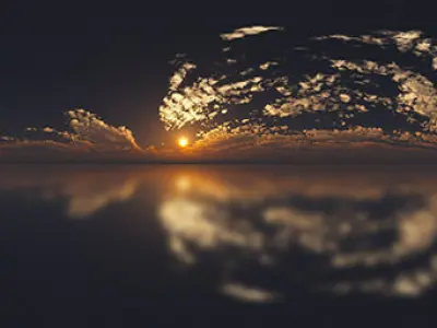 4k HDR Sunset Orange Sky 3D model