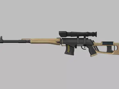 Sci-Fi Dragunov Sniper - Kalashnikov Gun Weaponry Low-poly 3D model