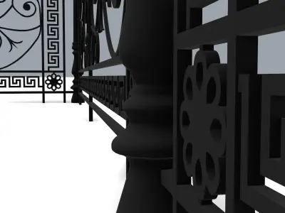 Metal Neoclassical Railing Free 3D model
