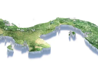 Panama Terrain Country 3D model