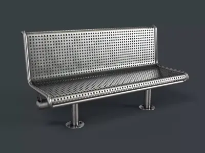 Metal Modern Bench 31 PBR Game Ready Low-poly 3D model