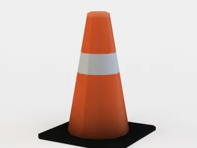 Road cone Low-poly 3D model