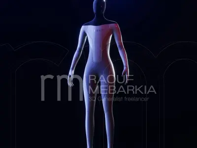 Tesla Bot Hyper 3D model quality - Blender eevee Ready to print Low-poly 3D model