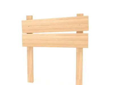 Wooden Signboard  3D model