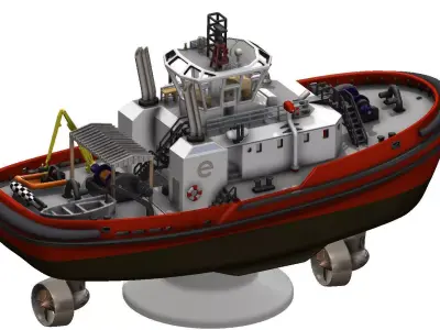 Modern Azimuth-Propelled Rotor Tug  3D print model