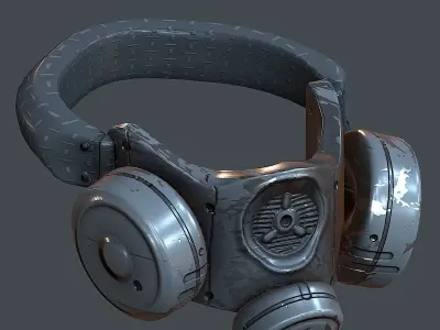 Gas mask helmet 3d model scifi Low-poly  Low-poly 3D model 477