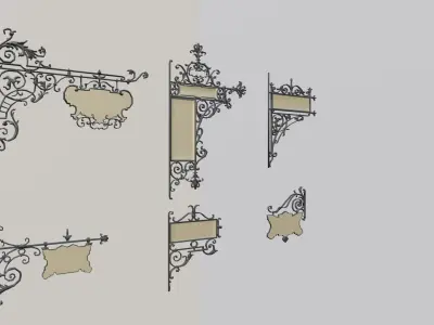 Wall Sign Asset Pack Low-poly 3D model