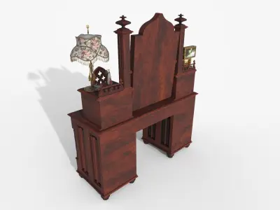 Victorian dressing table - openable Low-poly 3D model