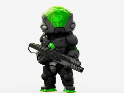 TOON TROOPER ALIENWARE V-2   RIGGED 3D model