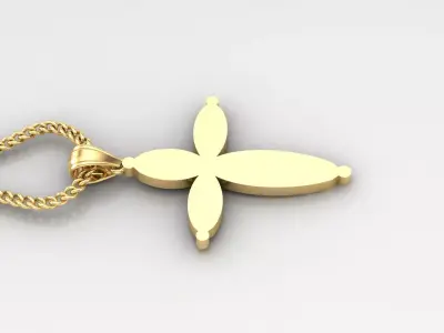 Light Gold 18K Cross Pendant 1CP091 3D print model purchase