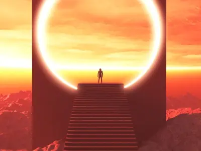 Futuristic sci-fi art The Portal 3D model