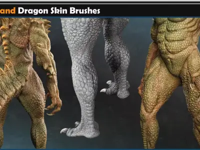  Reptile and Dragon Skin Brushes Vol 07 3D model purchase
