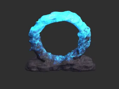 Stone Portal 1 - Energy Low-poly 3D model