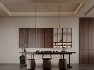 Villa interior scene 3D model